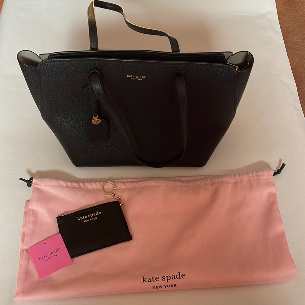 Kate Spade Medium black Tote w/Credit Card holder
